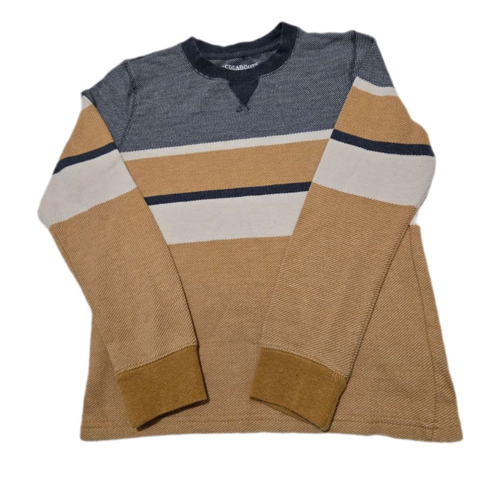 Boy's Longsleeve Striped Sweater - Blue and Tan